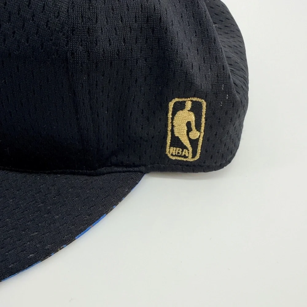 Adidas Orlando Magic Hat Mens 7 3/8 Black NBA Fitted Mesh Flat Brim Cap Retro